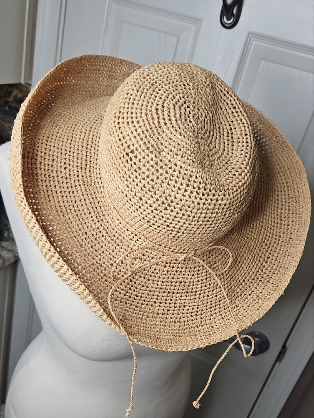 Helen Kaminski Natural Raffia Provence 12 Wide-Brim Sun Hat with Tie - Picture 4 of 8